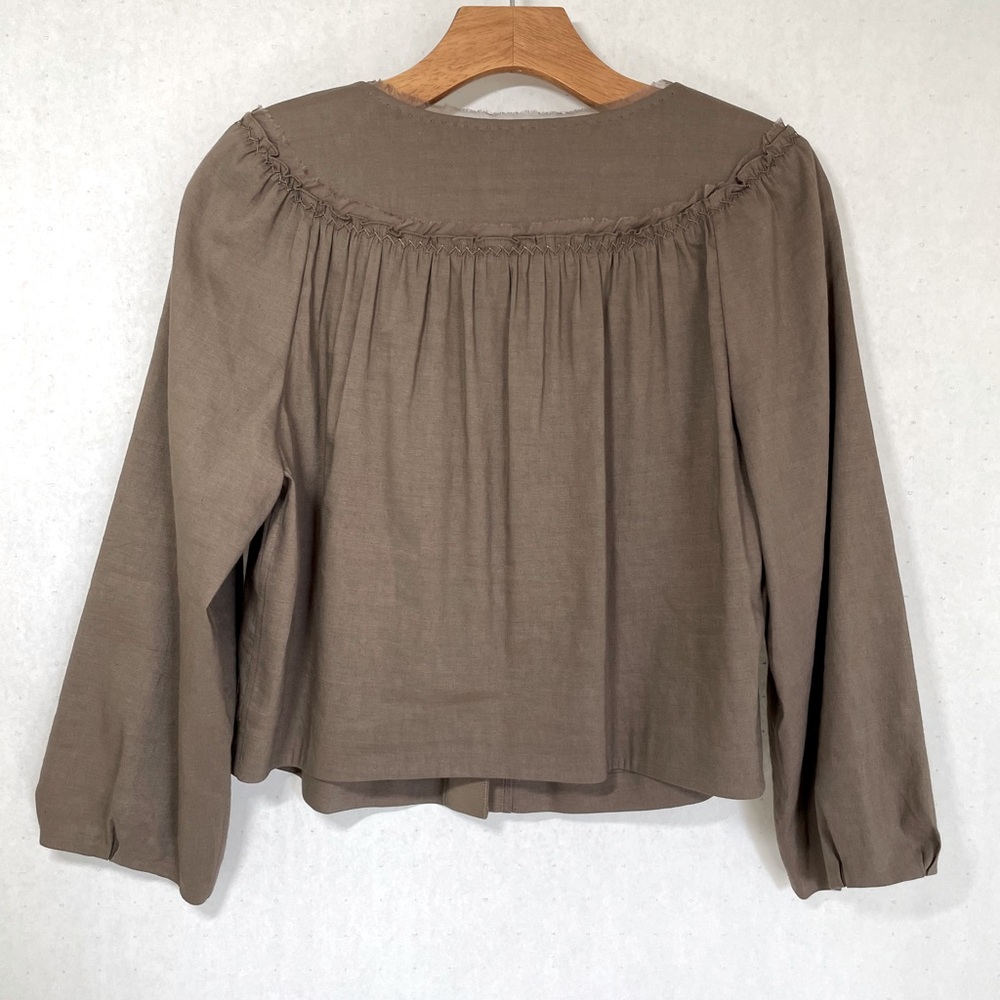 NWT Elie Tahari Neutral Crop Linen Jacket - Picture 2 of 9